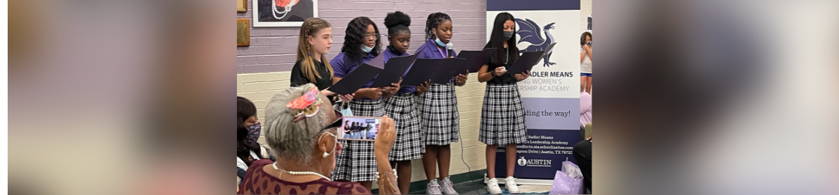Students singing at the ceremony