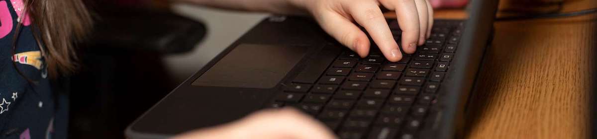 Student using laptop