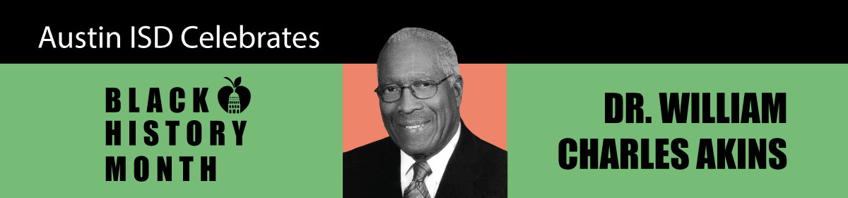 Graphic with photograph of Dr W. Charles Akins