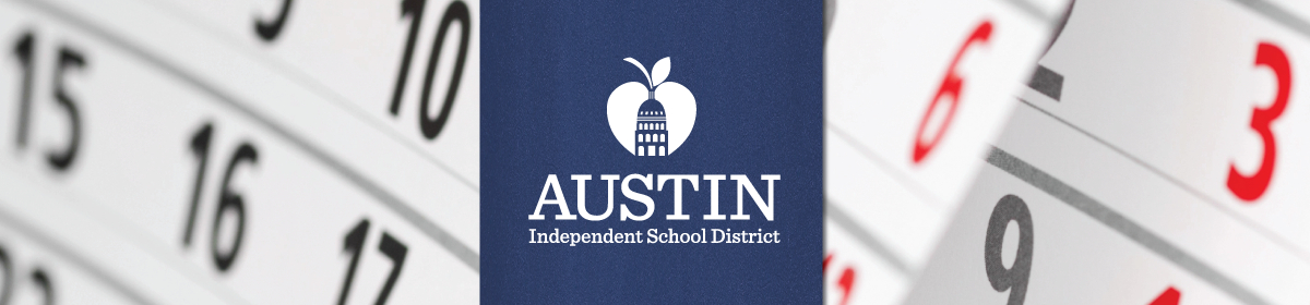 photo image of a calendar and text Austin ISD