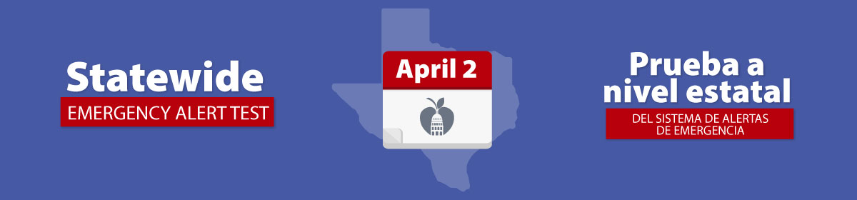 photo with text Statewide Emergency Alert Test April 2 Prueba a nivel estatal del systema del alertas de emergencia
