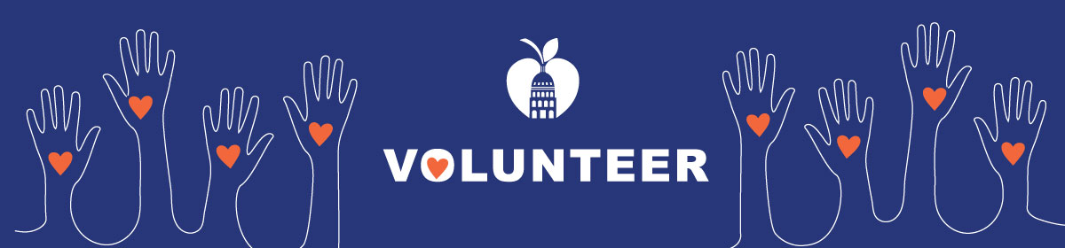 Banner which says "Volunteers" with the Austin ISD logo