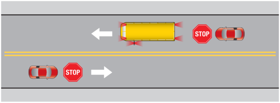 Illustration of two-lane roadway