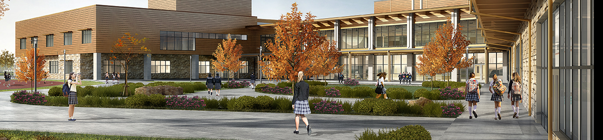 Ann Richards School for Young Women Leaders Exterior Courtyard Rendering