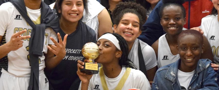 Jordyn Carter posing with her trophy.