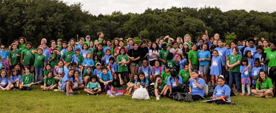 Group picture, Girls Outside Clean Up 2019