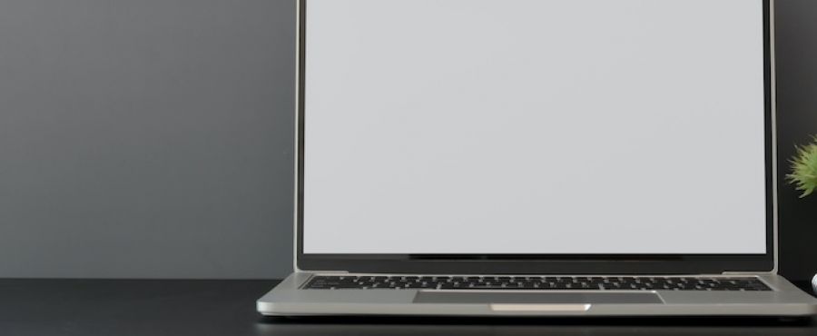 A computer at a desk