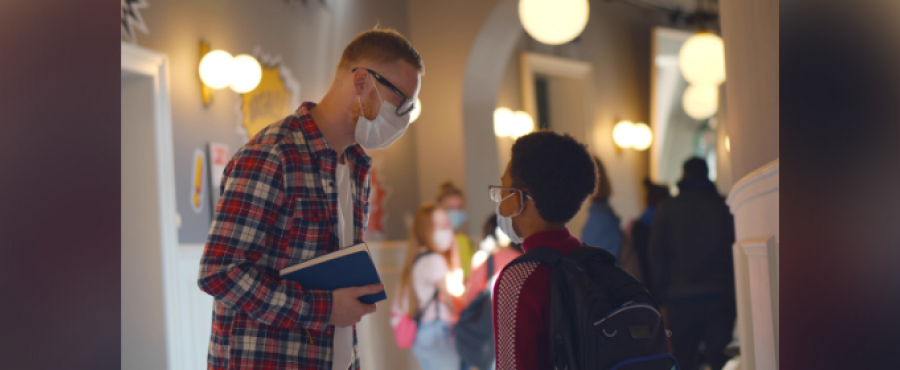 Counselor and student