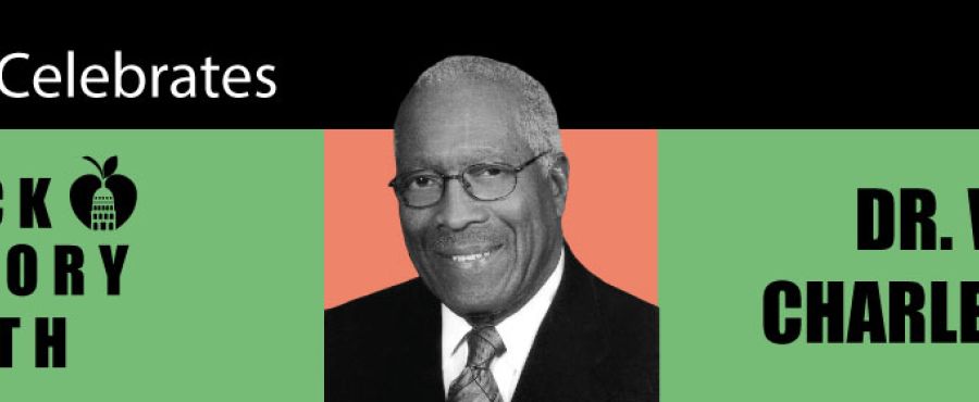 Graphic with photograph of Dr W. Charles Akins