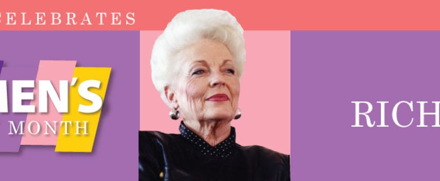Graphic with photo of Ann Richards
