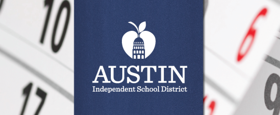 photo image of a calendar and text Austin ISD