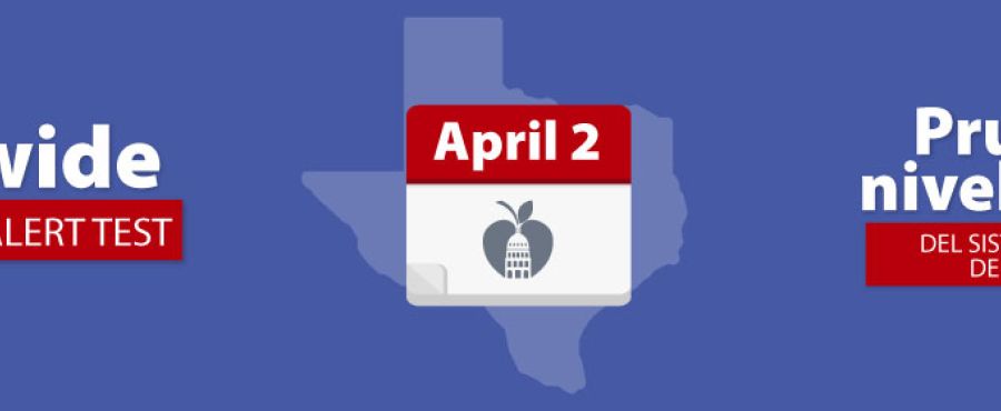 photo with text Statewide Emergency Alert Test April 2 Prueba a nivel estatal del systema del alertas de emergencia