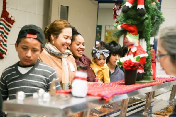 Families at the holiday celebration