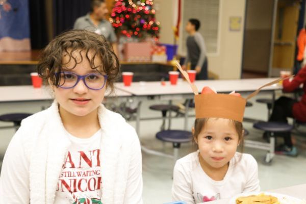 Students at the holiday celebration