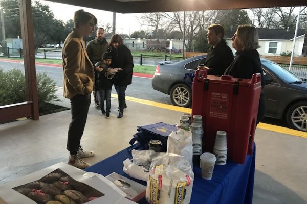 Students standing outside